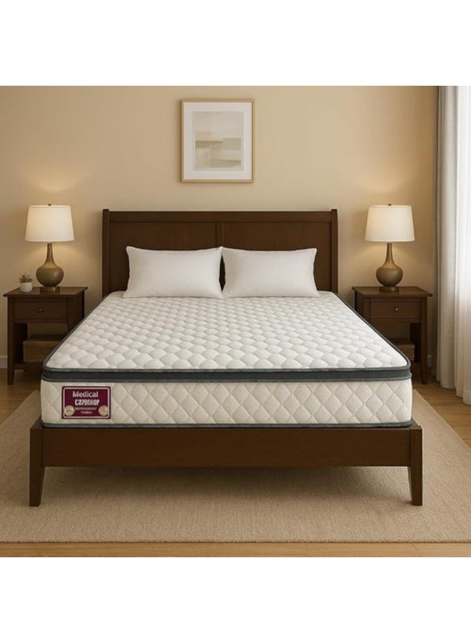 Zavora Homes Medical Euro Top Mattress  Orthopedic Medium Firm Support | (15 cm Thickness) | Pressure Relief | Motion Isolation | Premium Knitted Fabric - 100x200x15